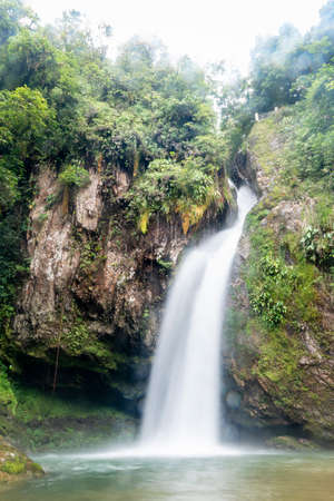 beautiful landscape of Las Brisas falls outside Cuetzalan in Puebla Mexico