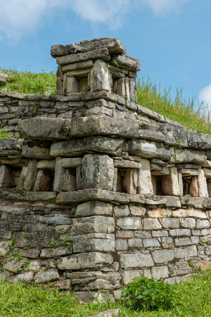 Ancient ruins of Yohualichan, Puebla, Mexicoの写真素材