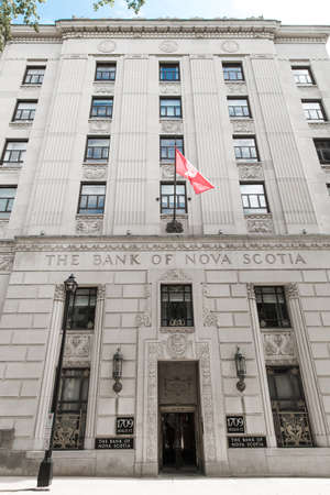 Halifax, Aug 2019: Historic building of The Bank of Nova Scotia, Hollis Street Downtown Halifax, Nova Scotiaのeditorial素材