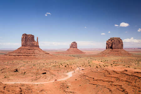 Classic panoramic view of the sandstone formations in Monument Valley, Arizona, USAの写真素材