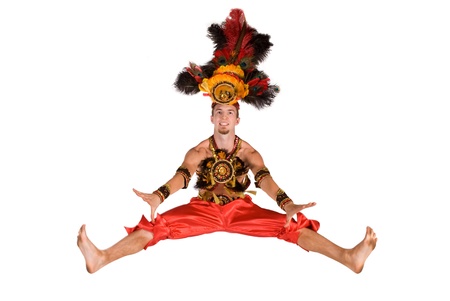 Portrait of young man in carnival costume