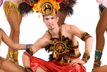 Portrait of young man in carnival costume