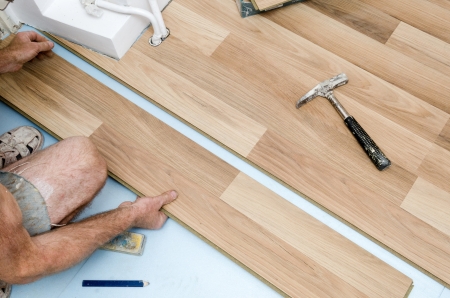 Home improvement, floor installationの写真素材