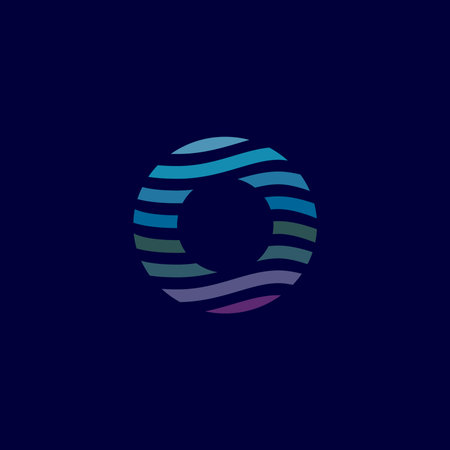 Letter o ocean style symbol, icon illustration vector art