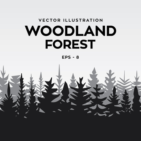 Vector graphic design of Pine tree forest banner posterのイラスト素材