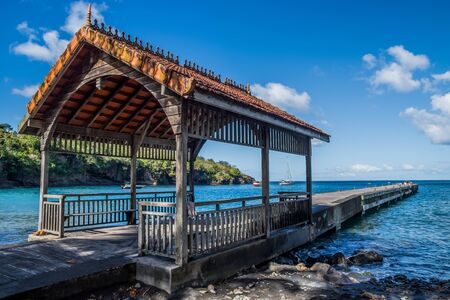 Anse Noire Martinique beach pontoonの写真素材