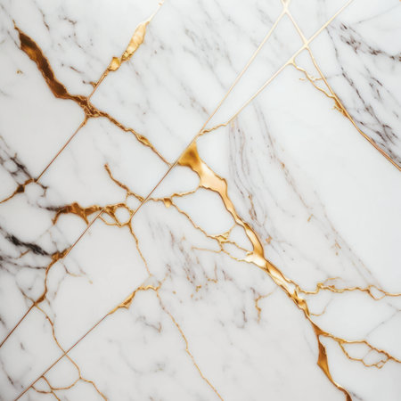 White marble texture with gold veins. Luxury background or texture.の素材