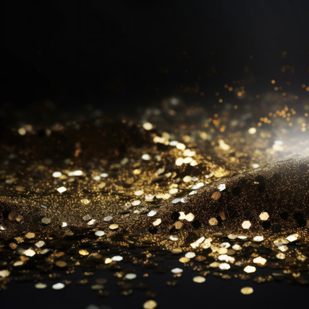golden glitter vintage lights background. gold and black. de-focusedの素材