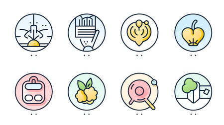 Airplane icon set. Outline illustration of airplane icons for web designの素材