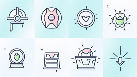 Set of line icons for web and mobile design. Vector illustration.の素材