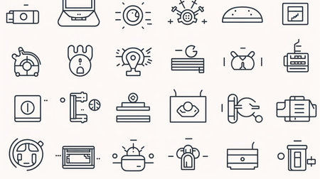 Set of vector line icons for web and mobile design. Collection of linear iconsの素材
