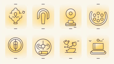 Set of vector line art icons for web and mobile design and user interfaceの素材