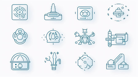 Set of linear icons on the theme of science and education. Vector illustrationの素材