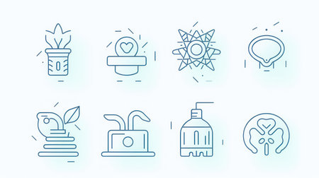 Set of vector line icons for natural products and eco-friendly products.の素材