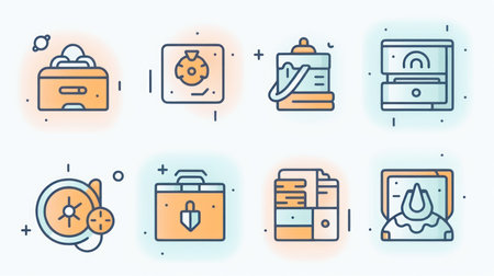 Line icon set. Vector illustration for web design and mobile applications.の素材