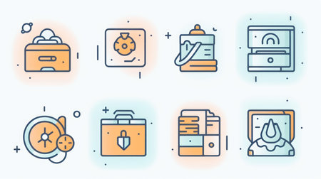 Foto de Line icon set. Vector illustration for web design and mobile applications. - Imagen libre de derechos