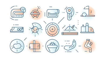 Line icon set. Modern vector illustration and pictogram design elements.の素材