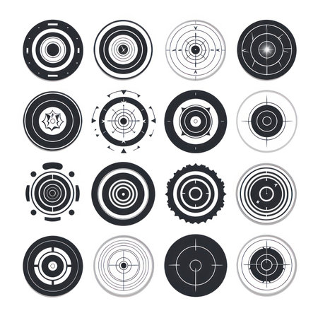 Set of target icons. Vector illustration. Isolated on white background.の素材