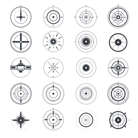 Set of vector target icons isolated on white background. flat styles.の素材