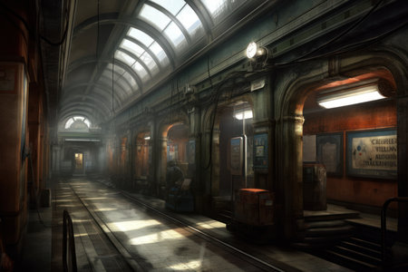 Interior of the old train station in Prague, Czech Republic.の素材