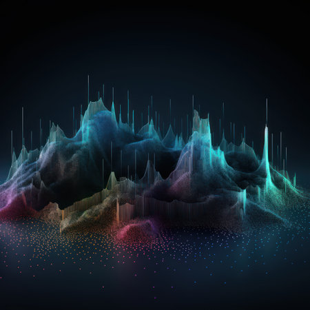 abstract background with particles and lines. 3d illustration for your designの素材