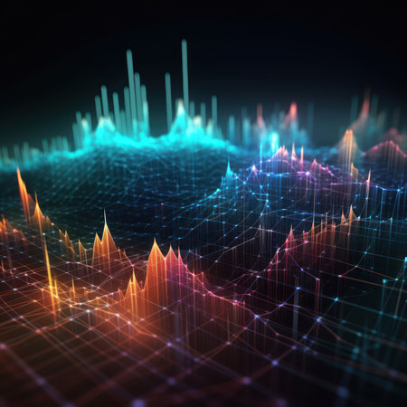 3d rendering of abstract technology digital background. Network connection concept.の素材