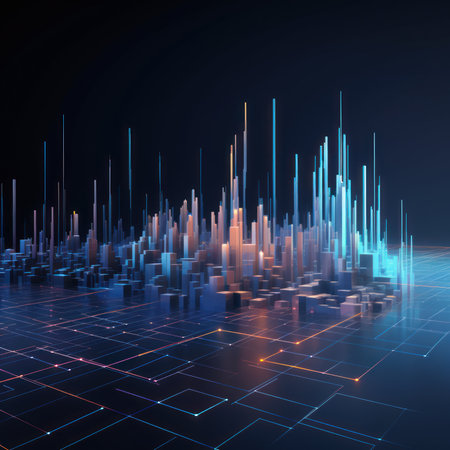 Abstract technology background. Futuristic interface. 3d render illustration.の素材