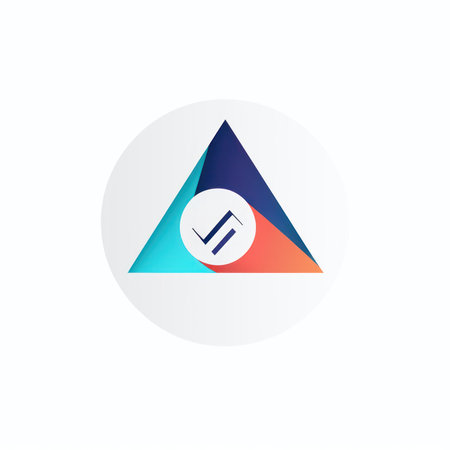 Triangle icon with arrow. Vector illustration in flat design style.の素材