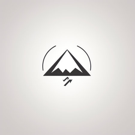 Mountains and lightning icon. Flat design styles. Made in vectorの素材