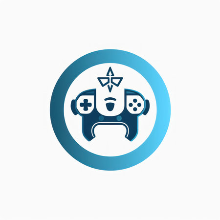 Game console icon, joystick and star. Game controller vector icon.の素材