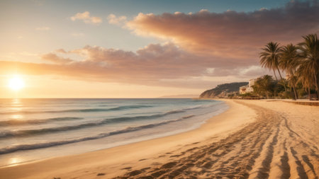 Beautiful sunrise on the beach.の素材