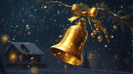 3d render of christmas bellの素材