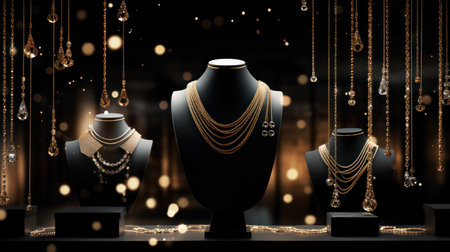 Necklaces and jewelry. 3D renderingの素材