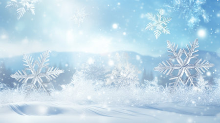 Winter background with snowflakes. Christmas and New Year background.の素材