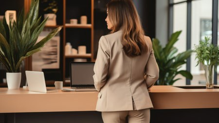 Businesswoman with laptopの素材