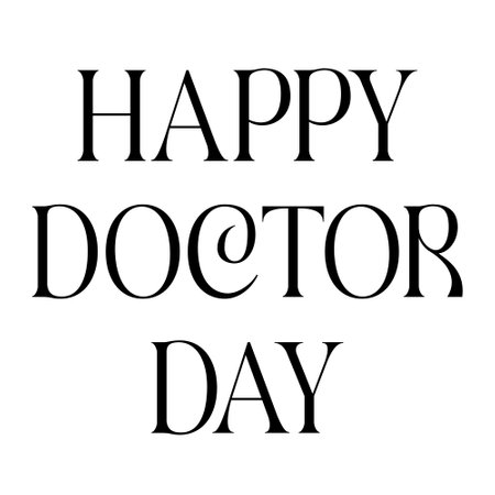 Happy Doctor Day. Hand drawn lettering isolated on white background. Vector illustration.の写真素材