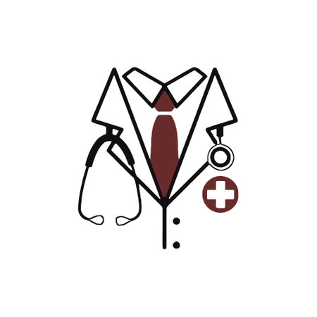 Doctor icon in flat style. Vector illustration on white isolated background.の写真素材