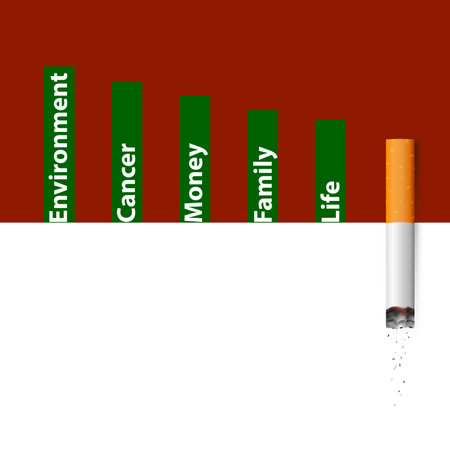 Heart bit line and cigarette. World No Tobacco Day. Creative design idea for poster, banner artの写真素材