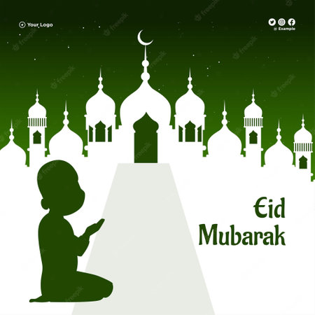 ramadan design vector festive greetings Eid mubarak poster. Illustration of Ramadan Kareem with Arabic mosque and garden with peacocks for the celebration of Muslimの写真素材