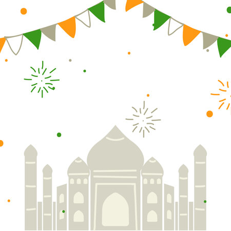 illustration of Indian tricolor background for 15th August Happy Independence Day of Indiaの写真素材