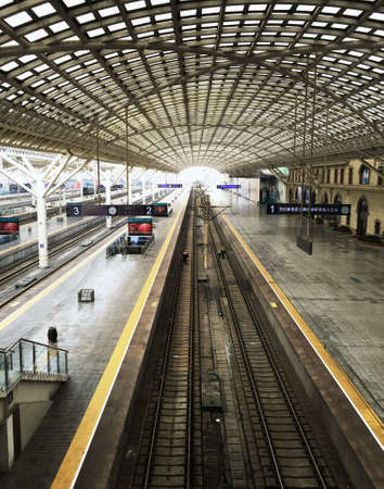 Railway station trackのeditorial素材