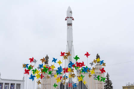MOSCOW, RUSSIA - FEBRUARY 19, 2017: Booster rocket Vostok on Exhibition of Achievements National...