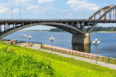 Volga embankment in Rybinskの写真素材