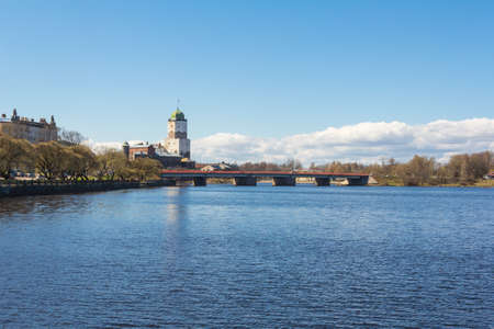 View of the Vyborg Castle in Russia, a medieval fortress located on a little islet