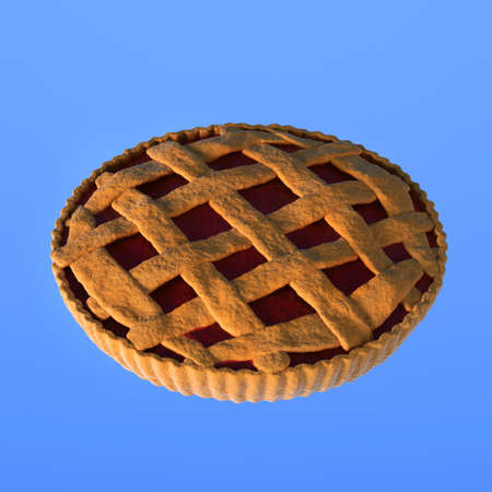 Home made jam pie in cartoon styleの写真素材