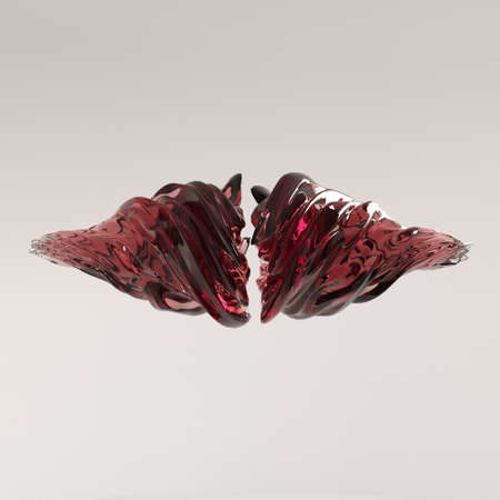 Abstract glass shape on white background