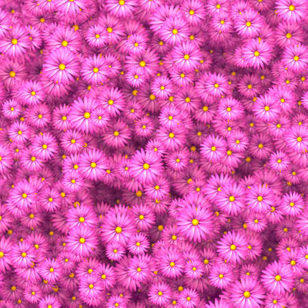 Beauty flowers scattering in wall 3D illustrationの写真素材