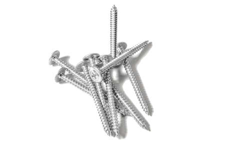 Pressure pad zinc coated  screws isolated on white background