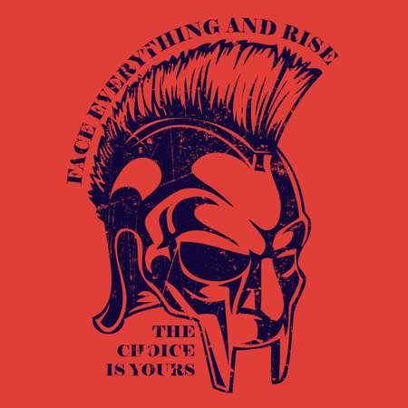 Spartan Helmet Gladiator, legionnaire heroic soldierのイラスト素材