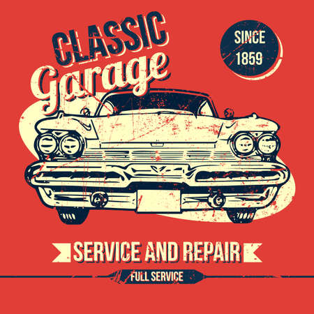 Vintage Classic Garage Designのイラスト素材